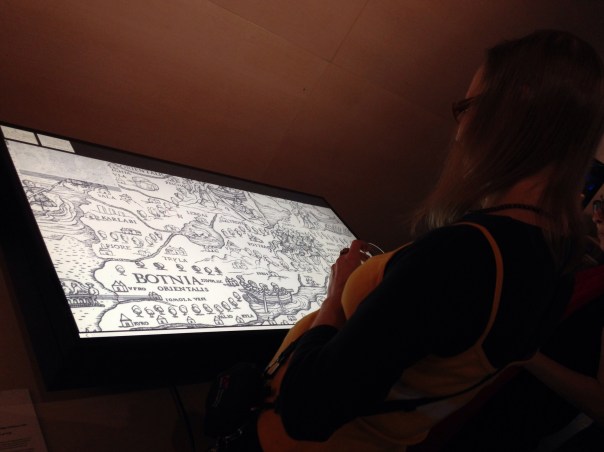 Two woman viewing map of Mexico