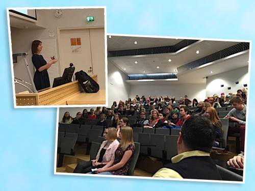 Speaking at the Classical High School of Tampere